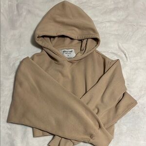 Perfect Crop Tan Hoodie
